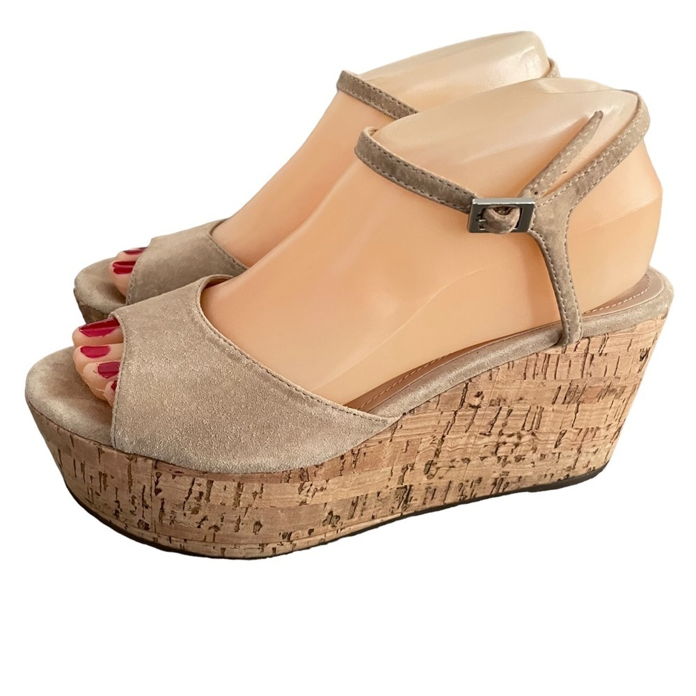 SCHUTZ Heloise Suede Platform Wedge Sandals Size‎ 8